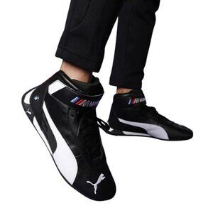 PUMA BMW M Motorsport R-CAT MID Sneaker Men's 11 Black White Leather Racing Shoe